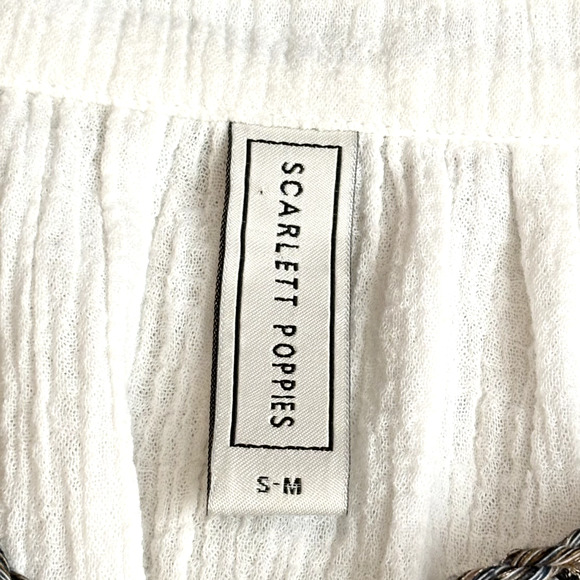 Scarlet Poppies Ibiza S/M Tunic Top Chic Embroidered Belted Beach - Picture 12 of 16